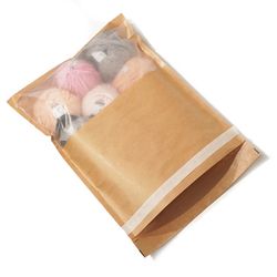 Tøj pakkepose af papir med pergamyn rude