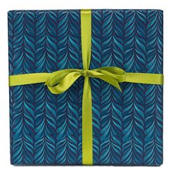 Gavepapir 40 cm Trine Tealgreen gavepapir med fjer