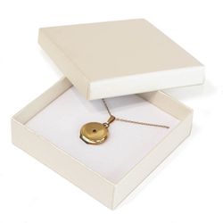 Smykkeæske i elegant perlemorslook med hvidt skumindlæg