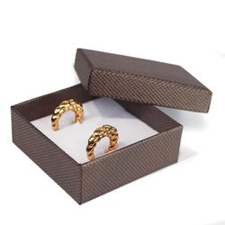 Smykkeæske øreringe mørkebrun